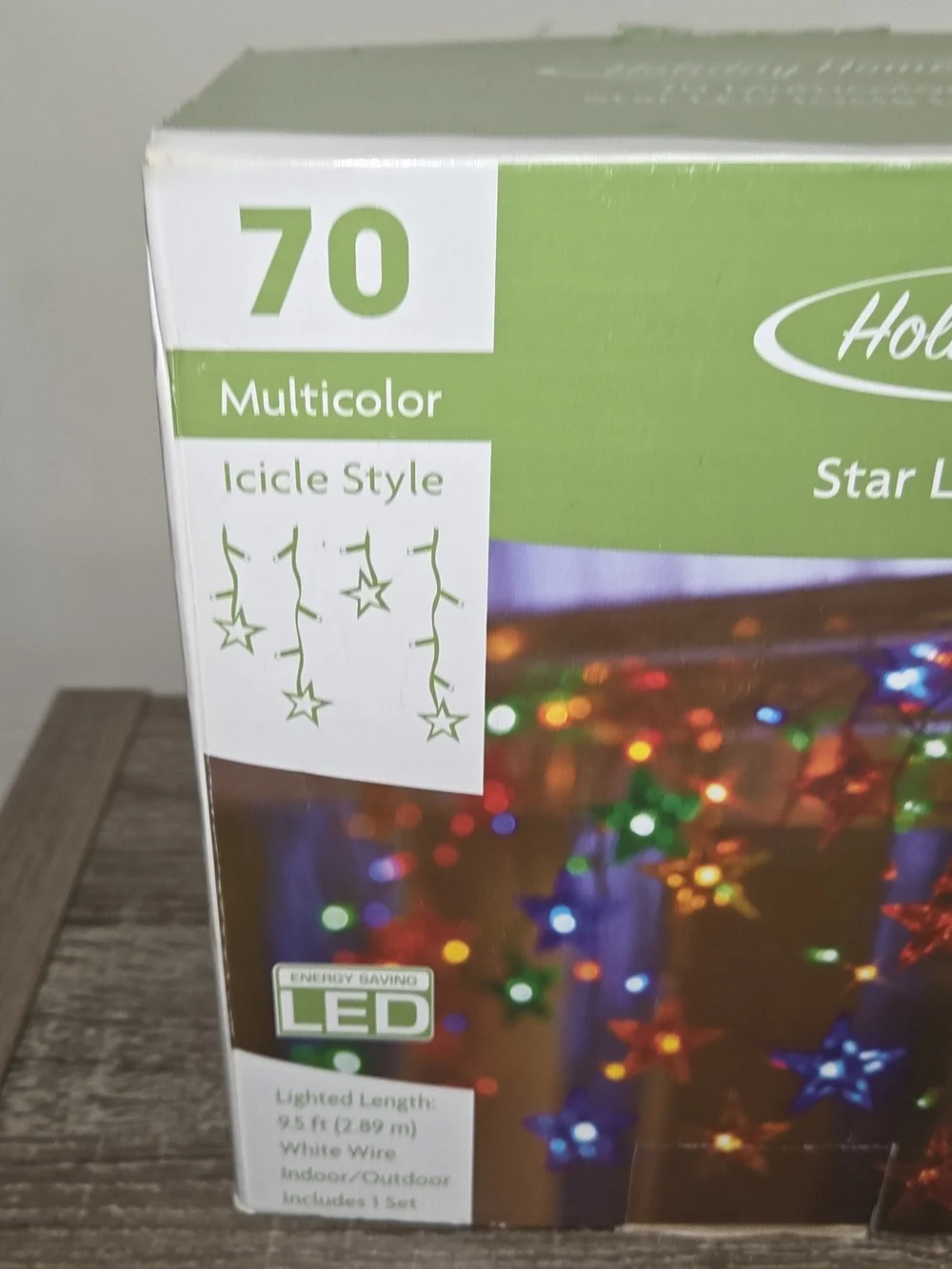 Holiday Home 70 Multicolor Icicle Style Star LED Light Set NEW.
